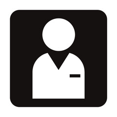 スーツ姿の女性のシンプルなアイコン/白ヌキ