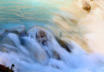 Water flowing over Rocks