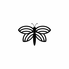 Butterfly logo design with stripes wings