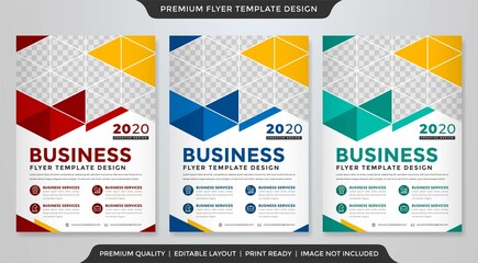 a4 business flyer layout template with modern and abstract style use for business cover and marketing poster