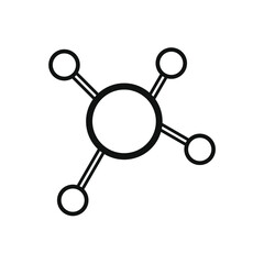 some black outline circles connected some two lines