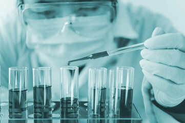 Scientists are researching vaccines against viruses in the laboratory of medicine science education in the laboratory..