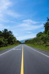 Naklejka premium 한국, 제주도, 서귀포, 산록도로, 아스팔트, 여행