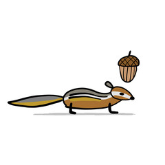 Funny Chimpank with nut. Ground Squirrel. Sketch for your design