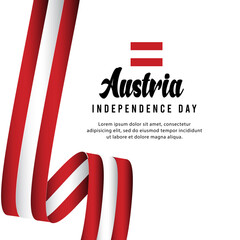 Austria flag state background. Greeting card National Independence Day of the Republic of Austria. Vector Illustration flag.