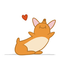 Corgi dog. Funny Puppy. Sketch for your design