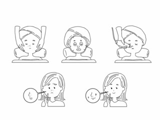 鼻の毛穴の美容治療を受ける女性