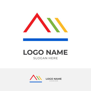 house logo concept with line colorful style