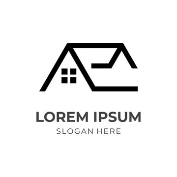home logo concept with line black color style