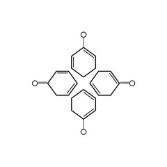vector of four superimposed hexagons