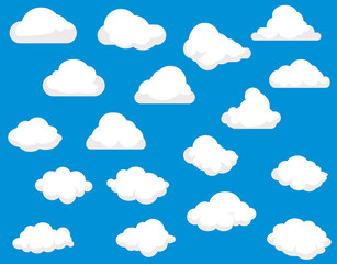 White clouds seamless pattern light blue sky and holiday background.