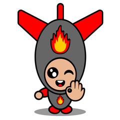 doodle character cartoon vector
nuclear bomb mascot costume leg wink with hand okay