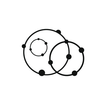 Three Circles Attached To The Small Circle And Intertwined