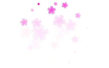Light Pink, Yellow vector doodle background with flowers.