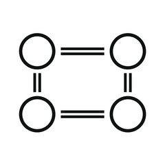 four circles connected by some two overlapping lines