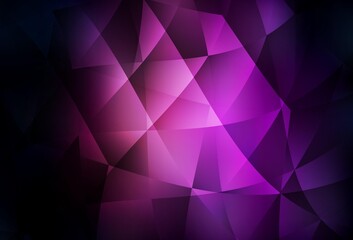 Dark Purple vector gradient triangles texture.