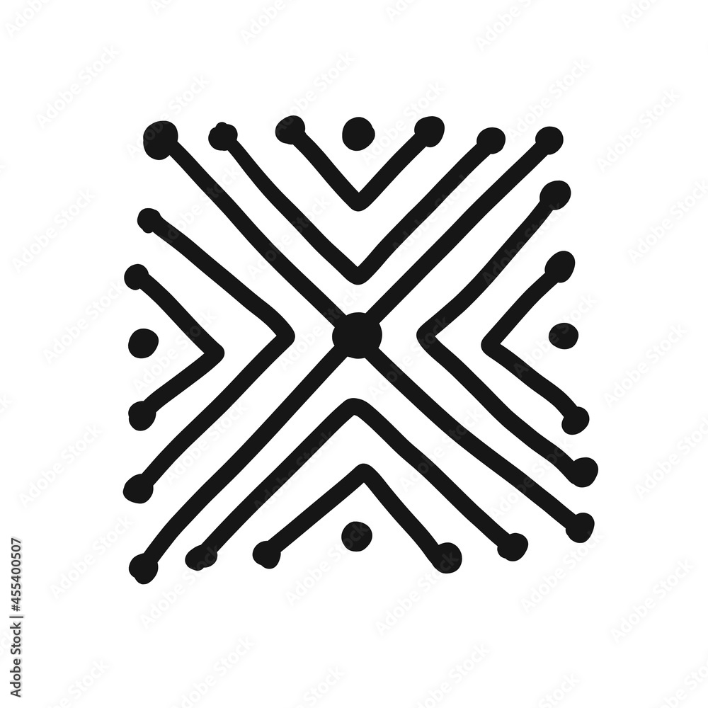 Fototapete Ethnic abstract ornament, Art sign for your design