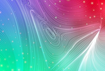 Light Green, Red vector pattern with spheres, curves.