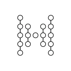 several small circles related to standing and lined up lines