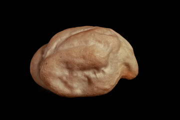 Extreme close up shot of Chick pea isolated on black background created with multi photo focus stack.