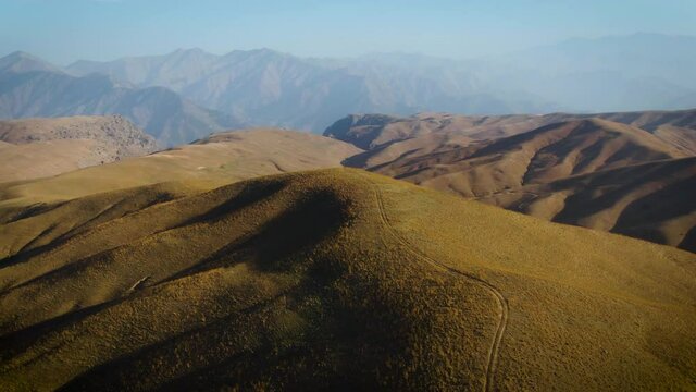 High Mountainous Landscape In Arashan Lakes, Namangan, Ferghana Valley, Uzbekistan. - Aerial Drone