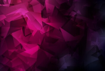 Obraz premium Dark Pink vector gradient triangles texture.