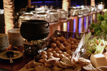 Pão no Buffet do jantar à noite