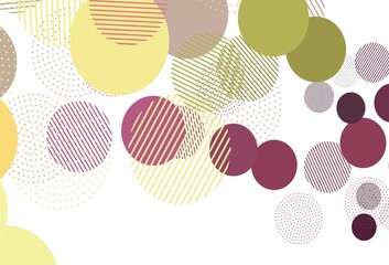Light Pink, Yellow vector background with bubbles.