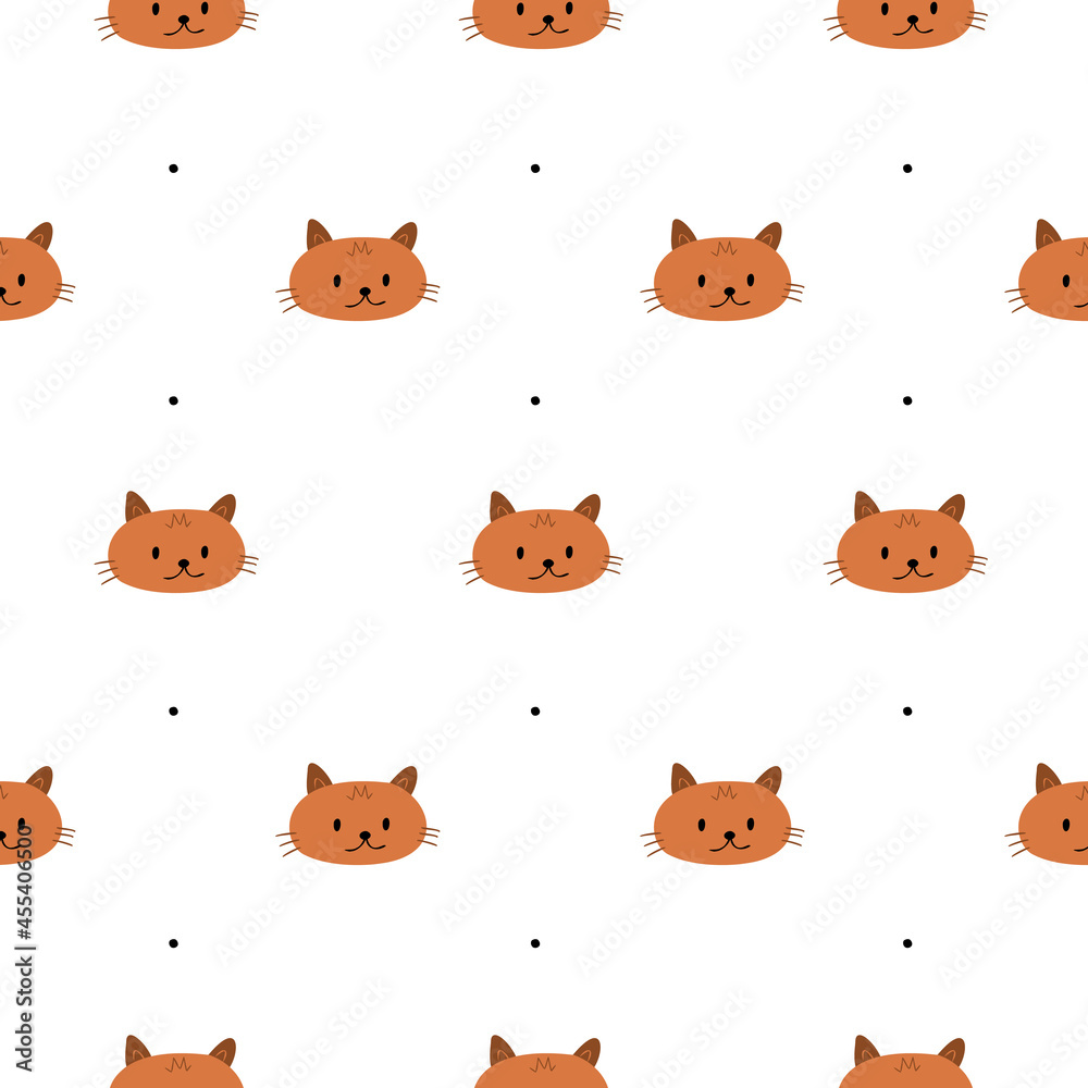 Poster funny cats. abstract seamless pattern background