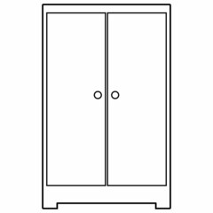 cupboard line vector illustration