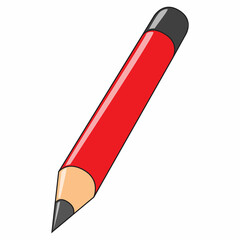 red pencil vector illustration