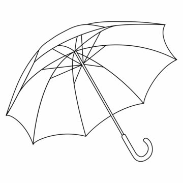 umbrella line vector illustration