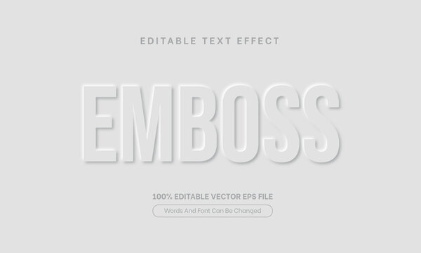 3D embossed text effect white, editable text effect style