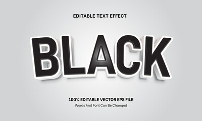 Black Dark 3D Plastic Style Editable Text Effect, Editable Font Style Theme