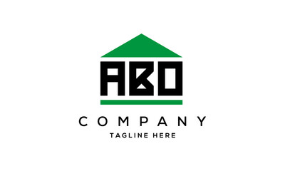 ABO three letter house for real estate logo design