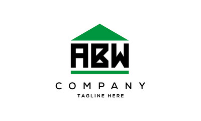ABW three letter house for real estate logo design