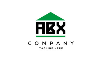 ABX three letter house for real estate logo design