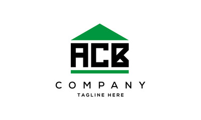 ACB three letter house for real estate logo design