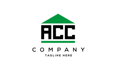ACC three letter house for real estate logo design