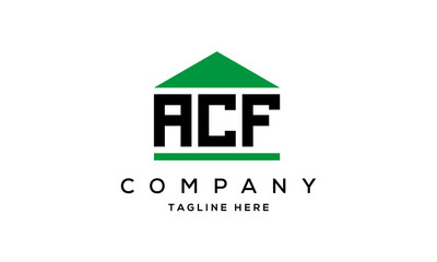 ACF three letter house for real estate logo design