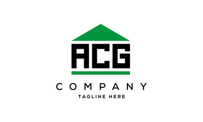 ACG three letter house for real estate logo design