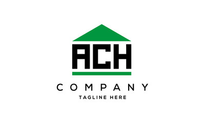 ACH three letter house for real estate logo design