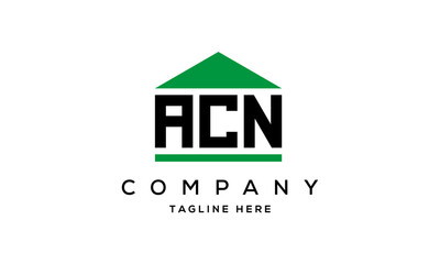 ACN three letter house for real estate logo design