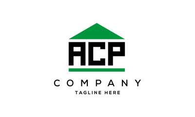 ACP three letter house for real estate logo design