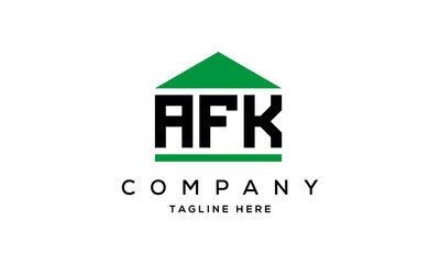 AFK three letter house for real estate logo design