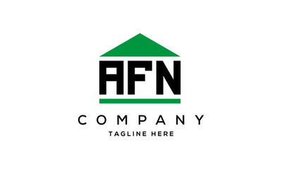 AFN three letter house for real estate logo design