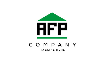 AFP three letter house for real estate logo design