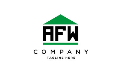 Fototapeta premium AFW three letter house for real estate logo design