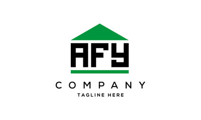 AFY three letter house for real estate logo design