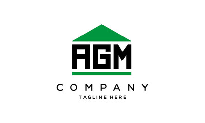 AGM three letter house for real estate logo design